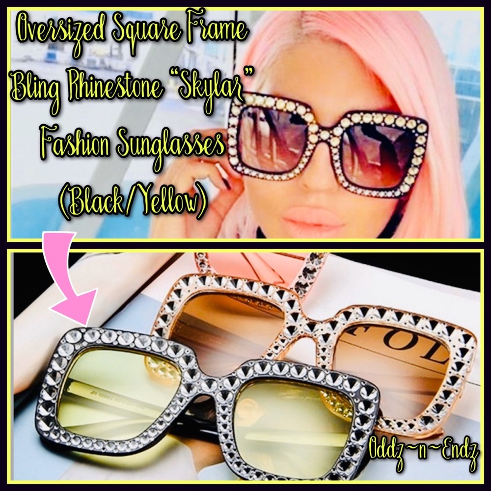 FINAL PRICE MARKDOWN!/Oversized Square Bling Rhinestone “Skylar” Shades!
